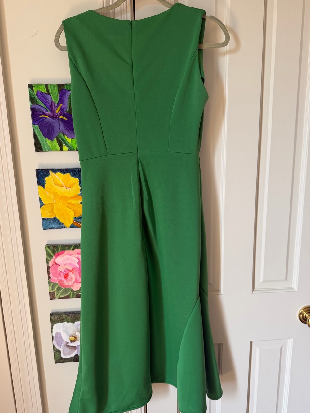 NWOT Sleeveless Emerald Green Knot-Detail Midi Dress - Picture 5 of 6